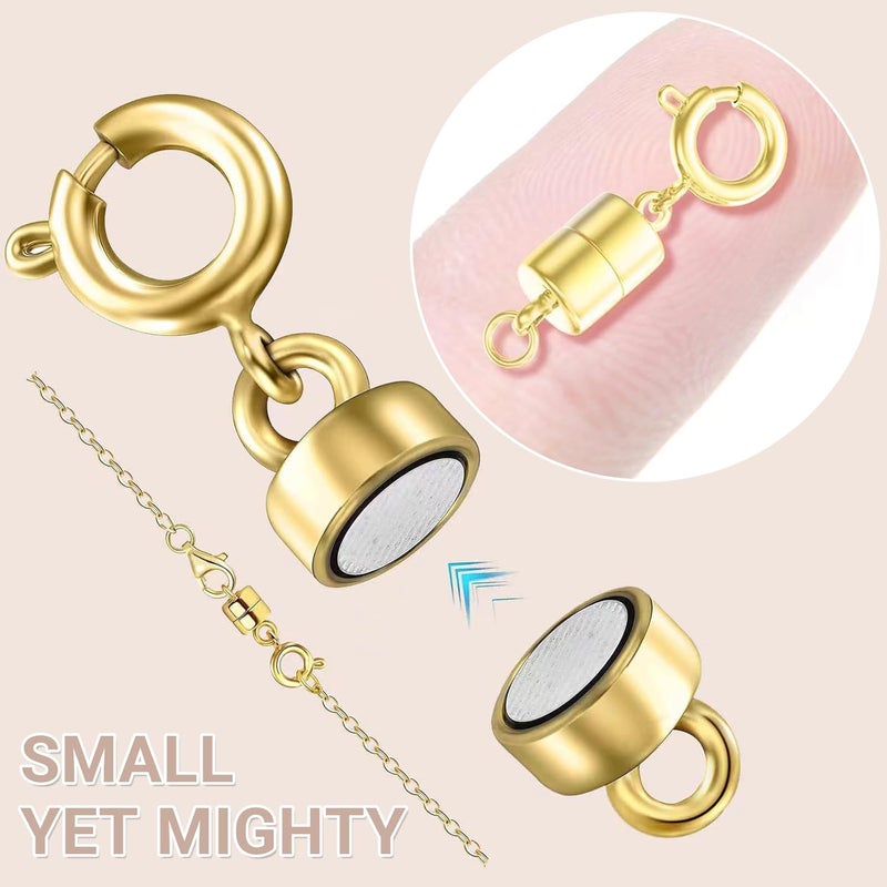 OHINGLT Strong Magnetic Necklace Clasps and Closures,Gold Plated Jewelry Clasps Converters for Bracelet Necklaces Chain - Image 2
